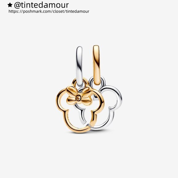 Pandora Disney Mickey Mouse & Minnie Mouse Splittable Dangle Charm - Picture 2 of 5